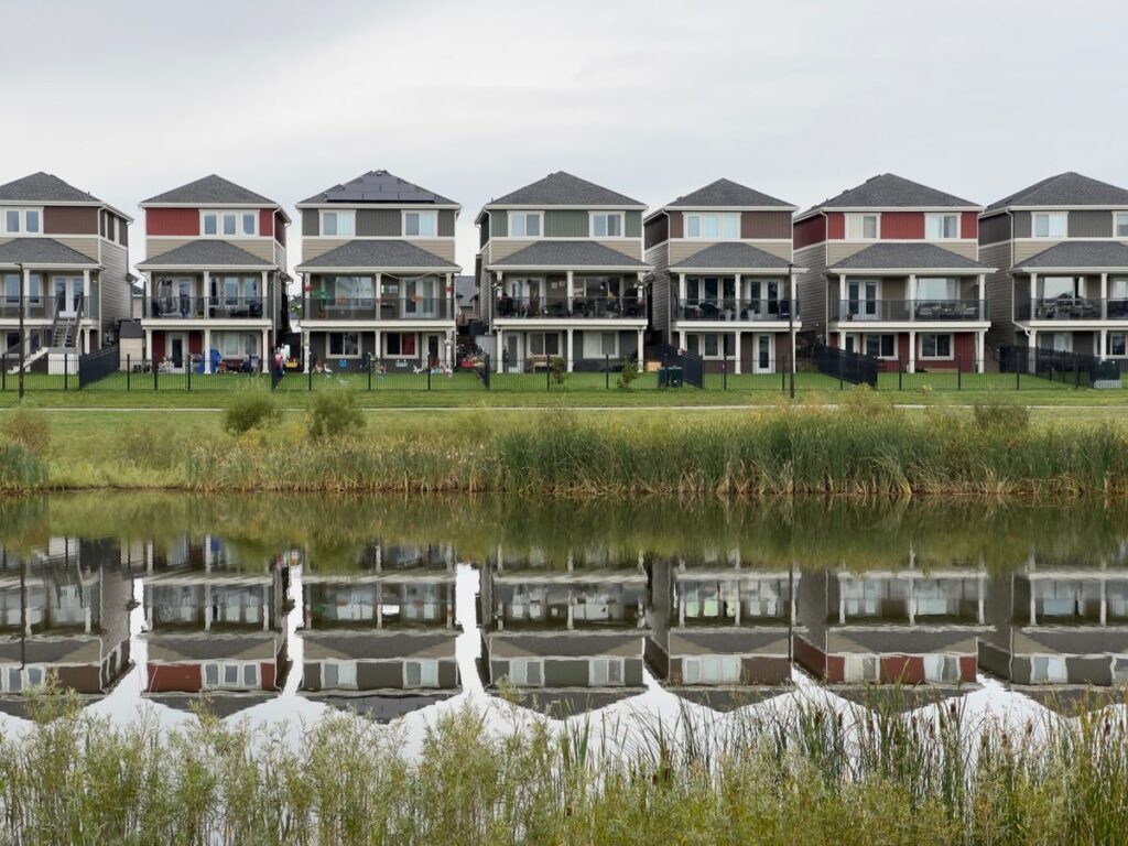 Modern row of suburban homes