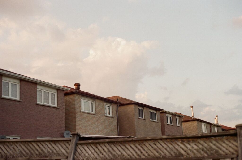 Row of suburban homes